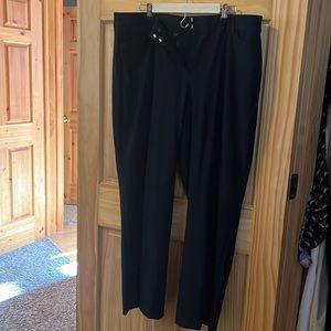 Black dress pant with wider leg bottom